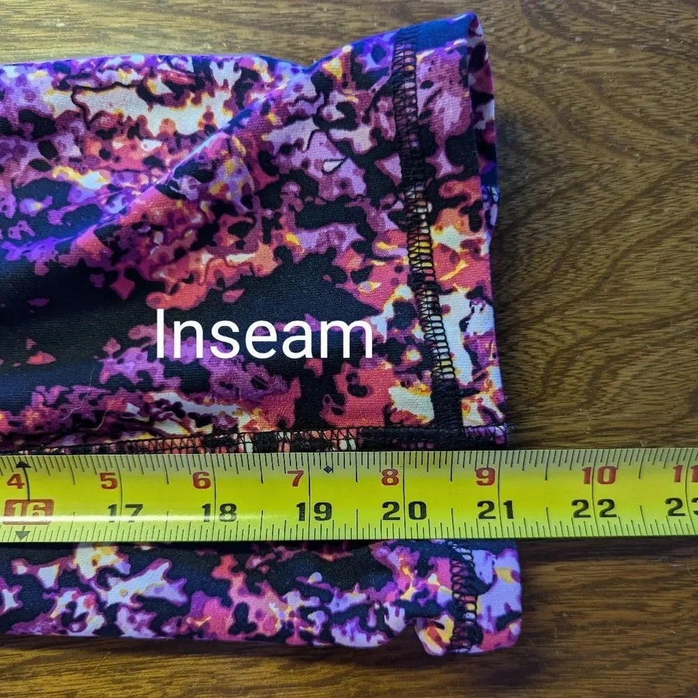 LIVI Lane Bryant Pink Purple High Waist Activewear Capri Leggings 18/20 NWOT